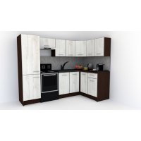 Bucatarie de Colt GENA NEW 2 DR. 140-250, Fara Corp de Cuptor, Wenge / Decor K010
